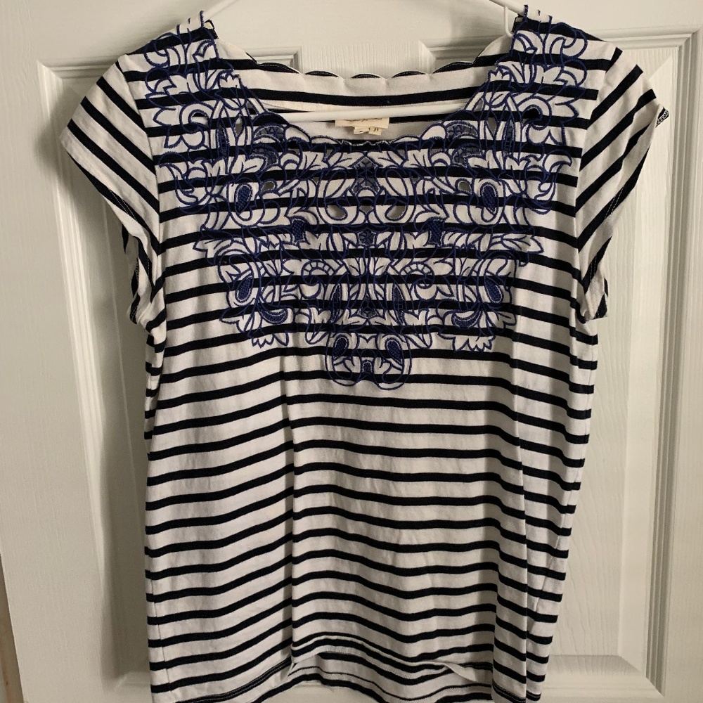 Anthropologie Meadow Rue Cutout Embroidered Top